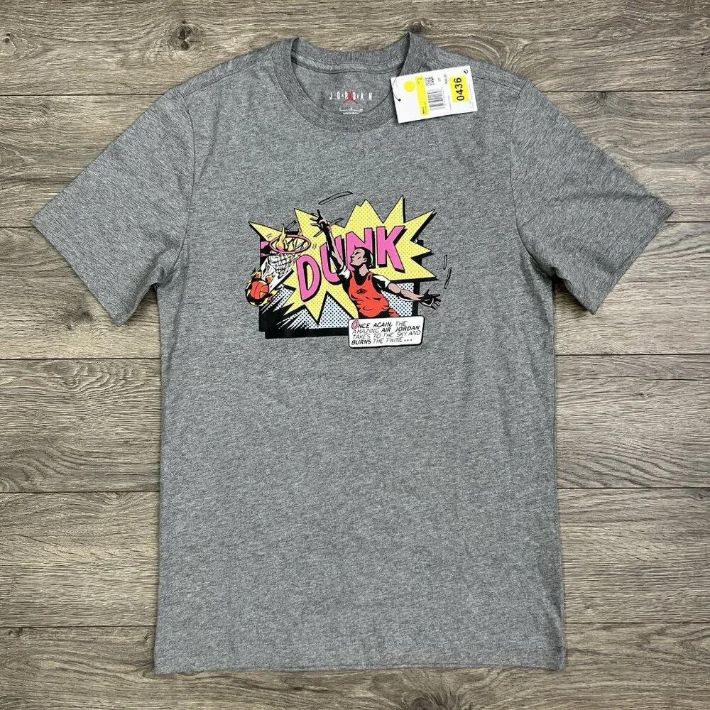 Jordan T Shirt Size Small Mens Grey Brand Dunk Graphic